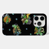 Butterflies met lederen regendruppels en parels Case-Mate iPhone case (Achterkant (horizontaal))