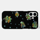 Butterflies met lederen regendruppels en parels Case-Mate iPhone case (Achterkant (horizontaal))