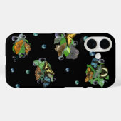 Butterflies met lederen regendruppels en parels Case-Mate iPhone case (Achterkant (horizontaal))