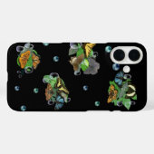 Butterflies met lederen regendruppels en parels Case-Mate iPhone case (Achterkant (horizontaal))