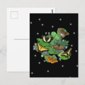 Butterflies met lederen spoelen en stangen briefkaart (Voorkant / Achterkant)