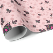 Butterflies met mapelbladeren cadeaupapier (Rol Hoek)