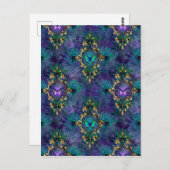 Butterflies met omhulling en peacock Feathers Briefkaart (Voorkant / Achterkant)