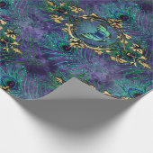 Butterflies met omhulling en peacock Feathers Cadeaupapier (Hoek)