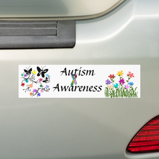Butterflies met puzzelstukjes Bumpersticker (Op auto)