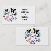 Butterflies met puzzelstukjes visitekaartje (Voorkant / Achterkant)