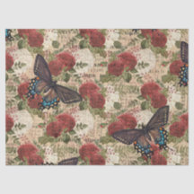 Butterflies met rode en witte Rozen ontkoppelen