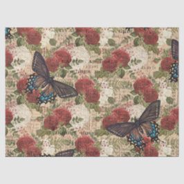 Butterflies met rode en witte Rozen ontkoppelen Tissuepapier