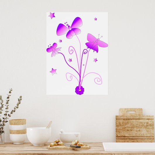Butterflies met ventilator Poster (Keuken)