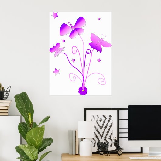 Butterflies met ventilator Poster (Thuiskantoor)