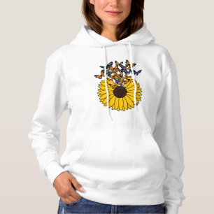 Butterflies met zonnebloem hoodie
