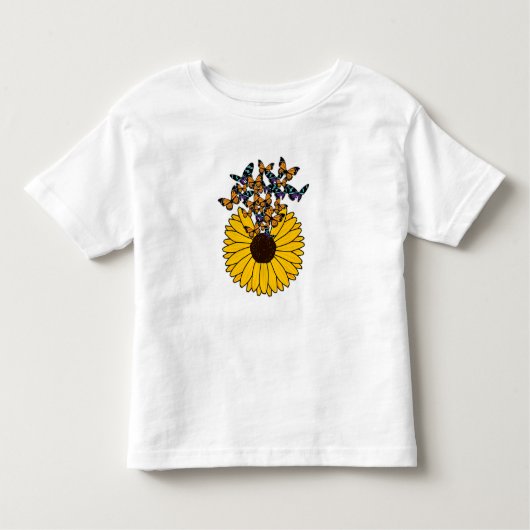 Butterflies met zonnebloem kinder shirts (Voorkant)