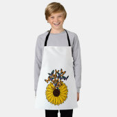 Butterflies met zonnebloem schort (Gedragen)