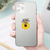 Butterflies met zonnebloem sticker (Telefoon)