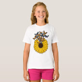 Butterflies met zonnebloem t-shirt (Voorkant volledig)