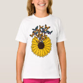 Butterflies met zonnebloem t-shirt (Voorkant)
