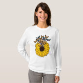 Butterflies met zonnebloem t-shirt (Voorkant volledig)