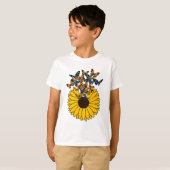 Butterflies met zonnebloem t-shirt (Voorkant volledig)