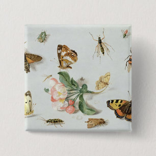 Butterflies, moden en andere insecten vierkante button 5,1 cm
