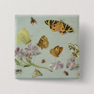 Butterflies, moden en andere insecten vierkante button 5,1 cm