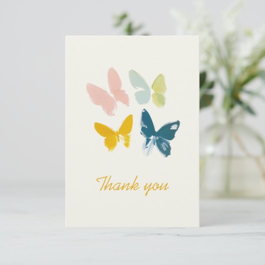 Butterflies Modern Dank je wel kaart (Staand voorkant)