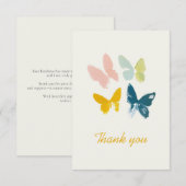 Butterflies Modern Dank je wel kaart (Voorkant / Achterkant)