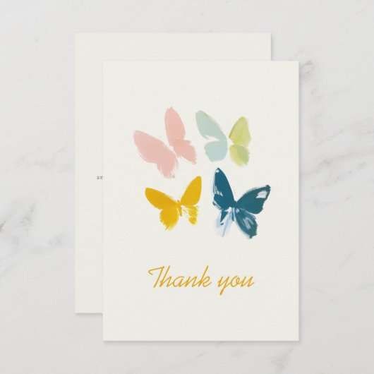 Butterflies Modern Dank je wel kaart (Voorkant / Achterkant)