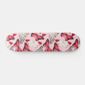 Butterflies Moderne Natuur Girly Pink Persoonlijk Skateboard (Horizontaal)