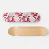 Butterflies Moderne Natuur Girly Pink Persoonlijk Skateboard (Horizontaal)