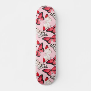 Butterflies Moderne Natuur Girly Pink Persoonlijk Skateboard