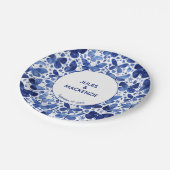 Butterflies Moderne Waterverf Indigo Blue Wedding Papieren Bordje (Gekanteld)