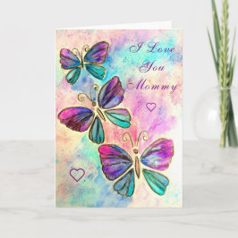 Butterflies Moederdag Kaart - Ik hou van je mama