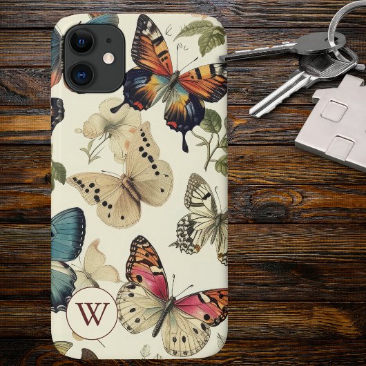 Butterflies Monogram Case-Mate iPhone Case