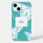 Butterflies Monogram Patroon Case-Mate iPhone Case (Achterkant)
