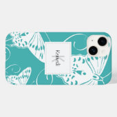 Butterflies Monogram Patroon Case-Mate iPhone Case (Achterkant (horizontaal))