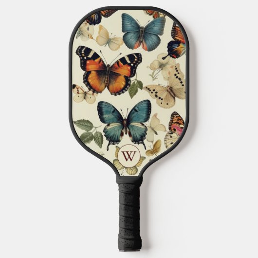  Butterflies Monogram Pickleball Paddle (Voorkant)