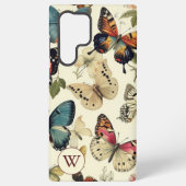  Butterflies Monogram Samsung Galaxy Hoesje (Achterkant)