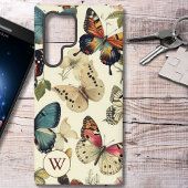  Butterflies Monogram Samsung Galaxy Hoesje