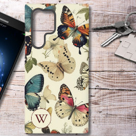  Butterflies Monogram Samsung Galaxy Hoesje