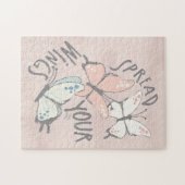 Butterflies Motivatie Bericht geïllustreerd Legpuzzel (Horizontaal)