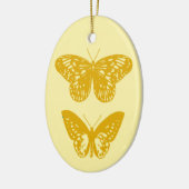 Butterflies Mustard Gold en Geel Keramisch Ornament (Links)