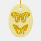 Butterflies Mustard Gold en Geel Keramisch Ornament (Voorkant)