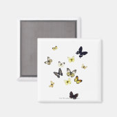 Butterflies neergeschoten op wit magneet (Voorkant / Achterkant)