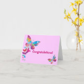 Butterflies New Baby Girl Kaart (Gele Bloem)