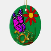 Butterflies, New Year, 2022, kersttriptych Keramisch Ornament (Rechts)
