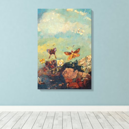 Butterflies | Odilon Redon Canvas Afdruk (Insitu (Houten vloer))
