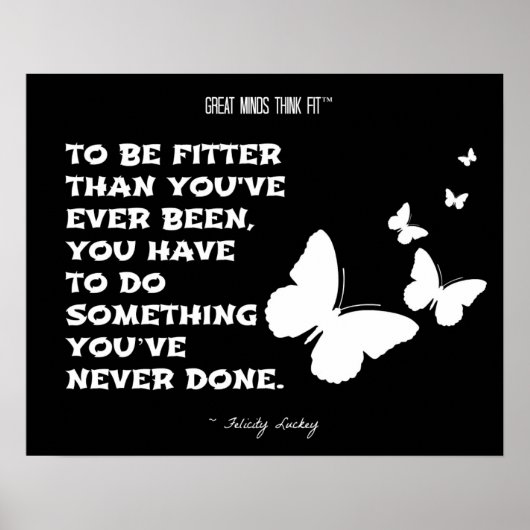 Butterflies of Fitness Motivation: Black White 005 Poster (Voorkant)
