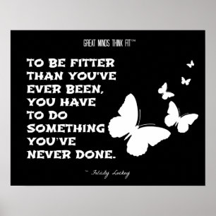 Butterflies of Fitness Motivation: Zwart wit 005 Poster