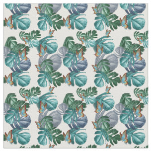 Butterflies of Paradise Tropical Splash in Blues, Stof