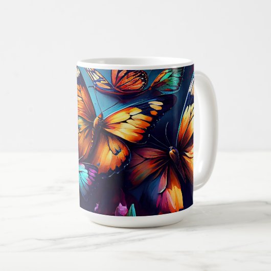Butterflies Oil Painting Style design12 Coffee Mok (Voorkant rechts)